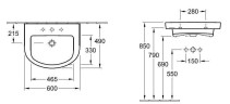 Умивальник підвісний Villeroy&Boch Subway 2.0, 60 (7114F1R1)