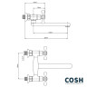 Смеситель для кухни Cosh, двухвентильный, хром (COSHCRMS21361)