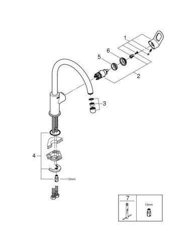 Змішувач для кухні Grohe BauLoop, одноважільний, хром (31368000)