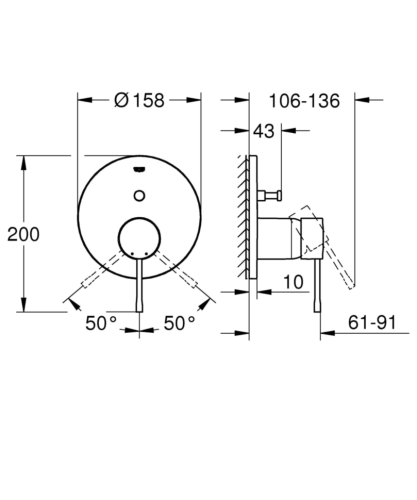 Смеситель для ванны Grohe Essence, однорычажный, хром (24058001)