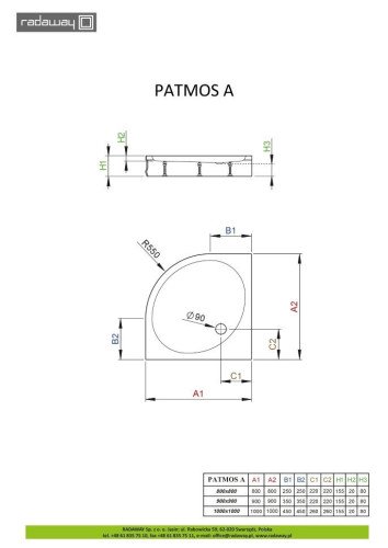 Душовий піддон Radaway Patmos A, 100x100 (4S11155-03)