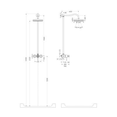 Душова система Axor Montreux Showerpipe (16570820)