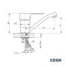 Смеситель для кухни Cosh, однорычажный, хром (COSHCRMS01002)