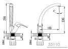 Смеситель для кухни Imprese Krinice, однорычажный, хром (55110)