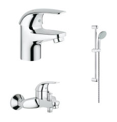 Комплект змішувачів 3 в 1 Grohe Euroeco, хром (124428)