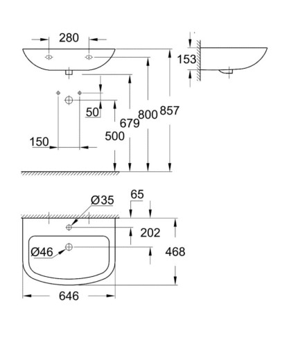 Умивальник підвісний Grohe Bau Ceramic , 65 (39420000)