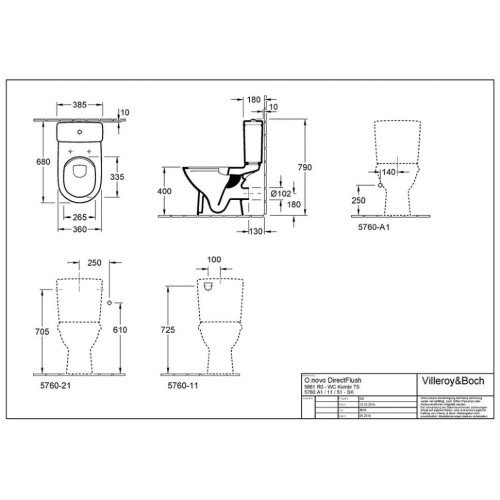 Унитаз компакт Villeroy&Boch O.Novo (5661R001)