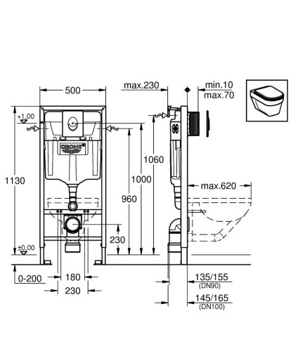 Інсталяція для унітазу Grohe Rapid SL (38721001)