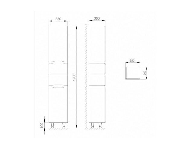 Пенал у ванну Sanwerk Alessa, 35 (MV0000133)