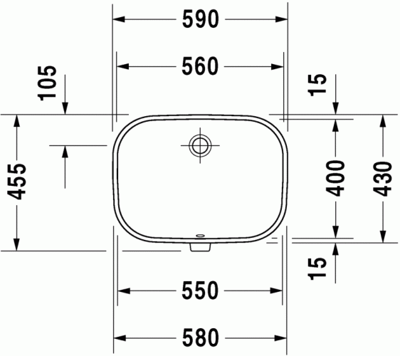 Умывальник врезной Duravit D-Code, 58 (338560000)