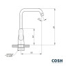 Смеситель для кухни Cosh, однорычажный, хром (COSHCRMS01007AF)