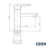 Cмеситель для умывальника Cosh, однорычажный, хром (COSHCRMS09001F)