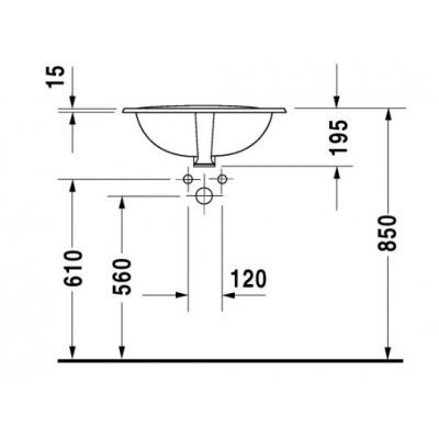 Умивальник врізний Duravit Duraplus, 60 (472560000)