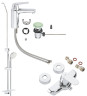 Комплект змішувачів 3 в 1 Grohe Eurosmart Cosmopolitan, хром (126114M)