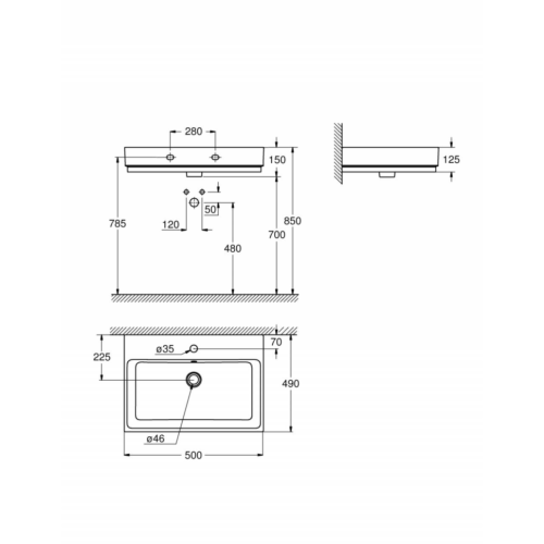 Умивальник підвісний Grohe Cube Ceramic, 50 (3947400H)