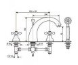 Смеситель для ванны Emmevi Deco Classic, двухвентильный, бронза (BR12120)