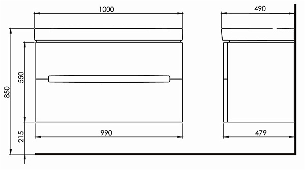 Тумба под умывальник Kolo Modo, 100 (89507000)