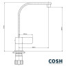 Смеситель для кухни Cosh, однорычажный, хром (COSHCRMS10007F)