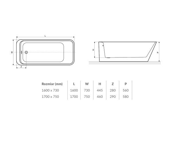 Ванна акриловая Excellent Tula, 170x75 (WAEX.TUL17WH)