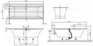 Ванна квариловая Villeroy&Boch Squaro Edge 12, 180х80 (UBQ180SQE2DV-01)