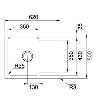 Кухонна мийка гранітна Franke OID 611, 62x50, білий (114.0498.007)