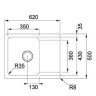 Кухонна мийка гранітна Franke OID 611, 62x50, білий (114.0498.007)