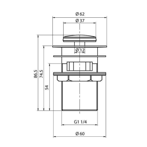 Донный клапан Aqua Rodos Aqua 3008, для раковины (АР000040394)