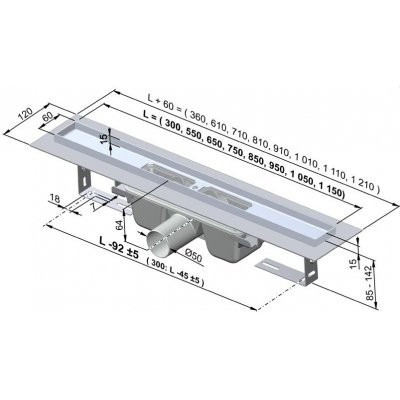 Душовий канал (трап) Alcaplast APZ1-850, 85 (APZ1-850)