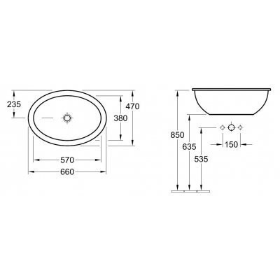 Умывальник врезной Villeroy&Boch Loop&Friends, 66 (615530R2)