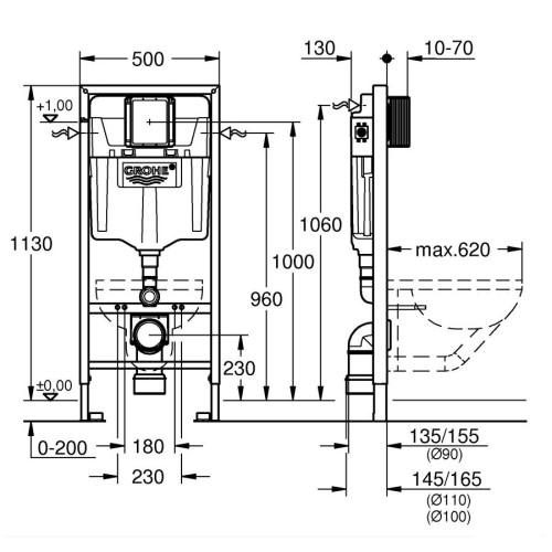 Інсталяція для унітазу Grohe Rapid SL (39501000)