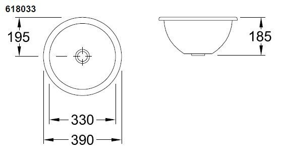 Умывальник врезной Villeroy&Boch Loop&Friends, 33 (61813301)