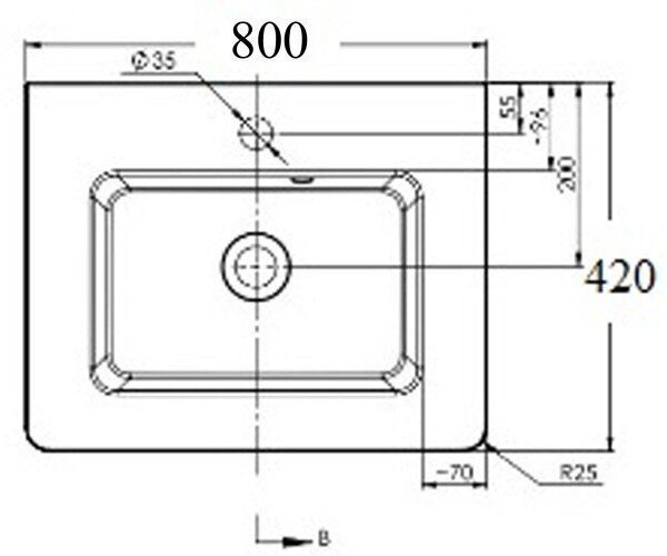 Умывальник врезной Fancy Marble Annabbel, 80 (4008101)
