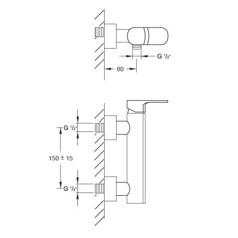 Cмеситель для душа Steinberg Serie 111, однорычажный, хром (111 1220)