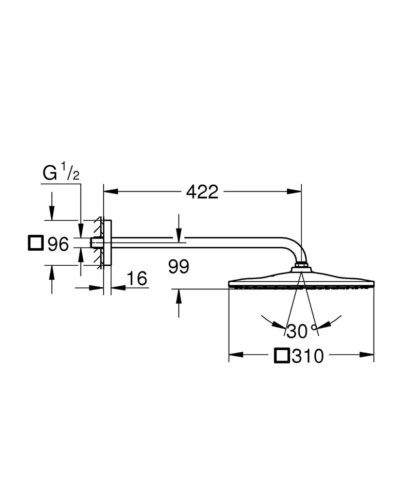 Верхний душ Grohe Rainshower Cosmopolitan (26563000)