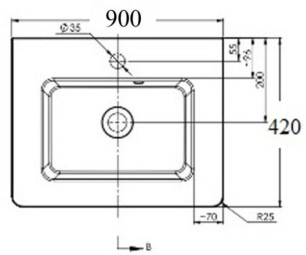 Умивальник врізний Fancy Marble Annabbel, 90 (4009101)
