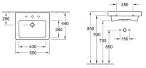 Умивальник підвісний Villeroy&Boch Subway 2.0, 55 (7113F601)