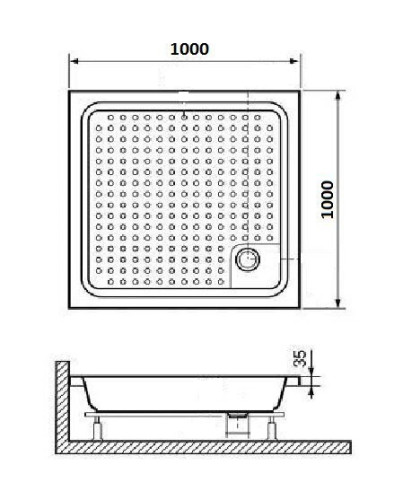 Душовий піддон Eger SMC, 100x100 (599-1010S)