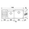 Кухонная мойка стальная Franke GAX 621, 116x50 (101.0017.506)