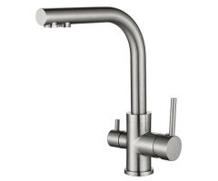 Змішувач для кухні Aqua Sanita Akvaduo, одноважільний, сатин (2663-002)
