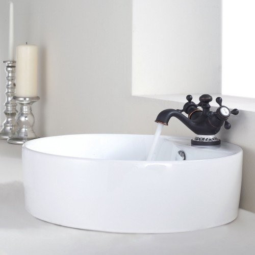 Cмеситель для умывальника Kraus Apollo, двухвентильный, шоколад (KEF-16000ORB)