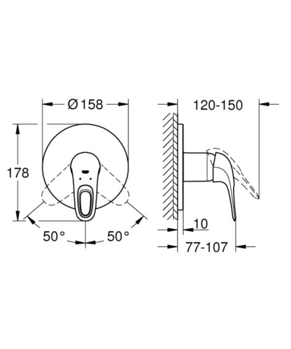 Змішувач для душу Grohe Eurostyle, одноважільний, хром (24048003)