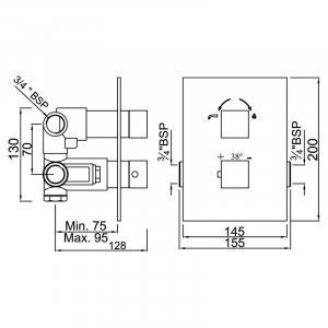 Термостат Jaquar Kubix Prime, хром (KUB-CHR-35671F)