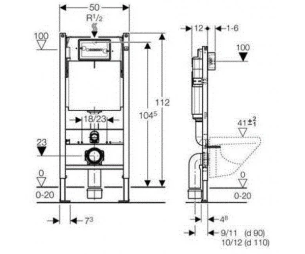 Комплект: Унитаз Kolo Modo + Инсталляция Geberit Duofix + Клавиша Delta 51 + Крышка Slim (L33120000+458.126.00.1+115.105.46.1+L30115000)
