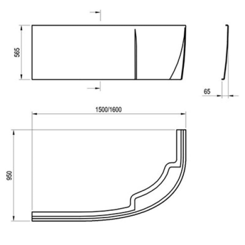 Панель для ванни Ravak Rosa 95 160, 160 (CZ57100A00)