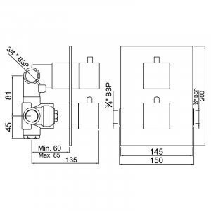 Термостат Jaquar Kubix Prime, хром (KUB-CHR-35671HF)