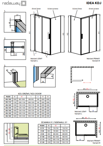 Душова кабіна Radaway Idea Black KDJ, права, 110x110 (387041-54-01R)