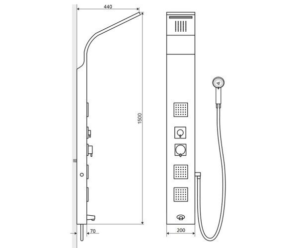 Душевая панель Excellent More (ARAC.ML9304E)