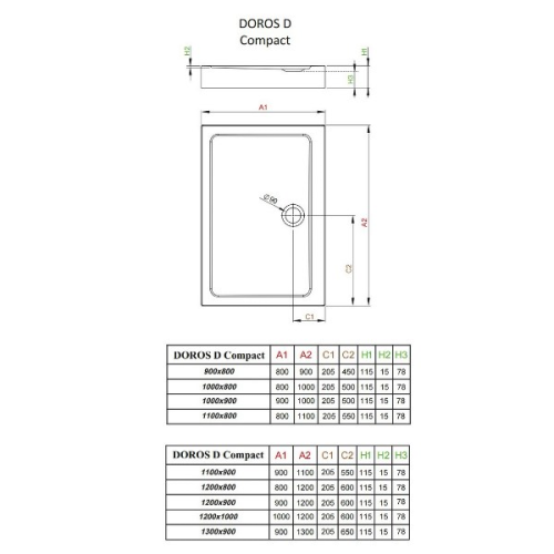 Душовий піддон Radaway Doros D Compact, 80x90 (SDRD9080-05)