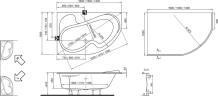 Панель для ванни Ravak Rosa I 140, 140 (CZH1000A00)