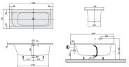 Ванна акрилова Villeroy&Boch Loop&Friends Square, 160х70 (UBA167LFS2V-96)